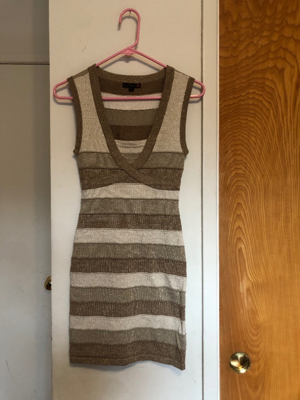Women's G By Guess Formal Bodycon Metallic Dress-XS